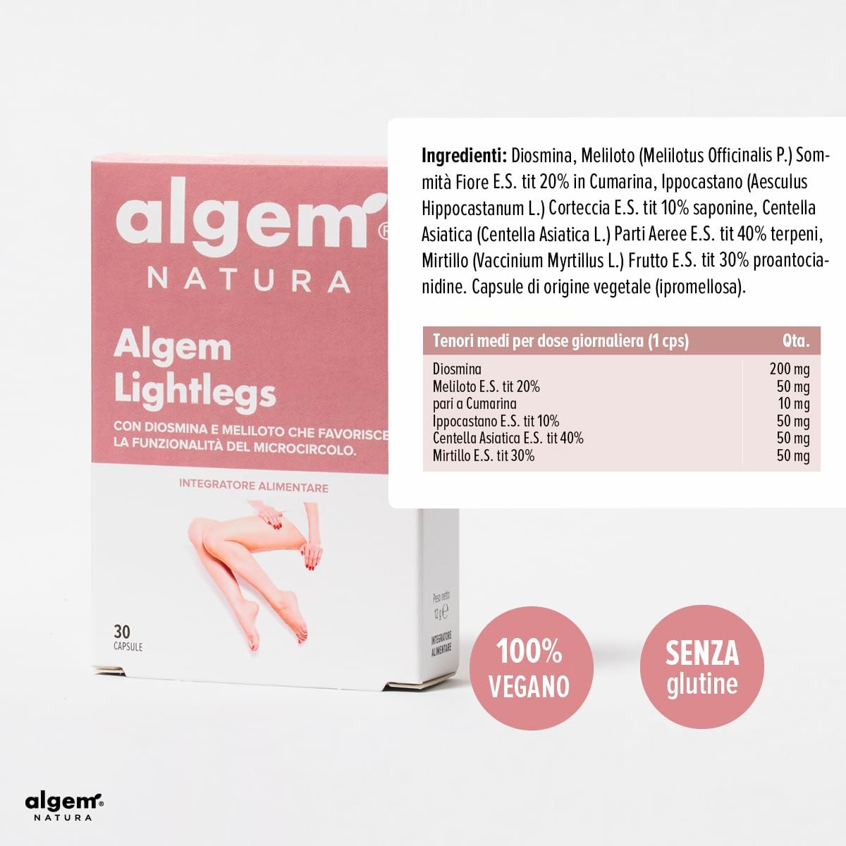 Algem Lightlegs gambe gonfie e pesanti.